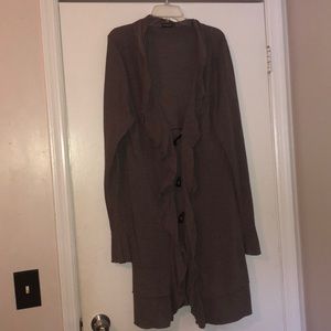 Plum long cardigan